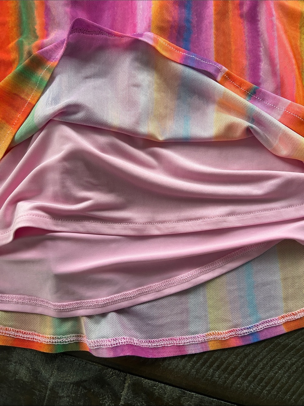 Show Me Your MuMu Pink Orange Multicolor Striped Backless Halter Dress - Picture 7 of 7